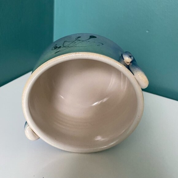 HANDMADE Wheel Thrown Small Pottery Bowl with Handles, Great Condition - Picture 5 of 8